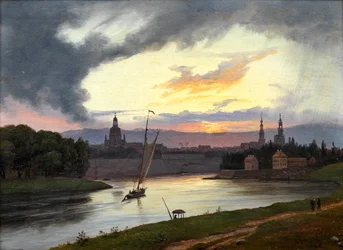 Noors:  Dresden bij zonsondergang Dresden bij zonsondergang
