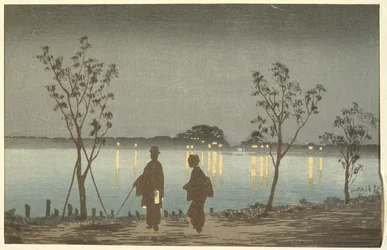 Nacht aan de Sumida-rivier