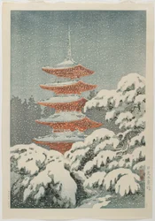 Vijf verdiepingen Pagode bij het Nikkō Heiligdom, c. 1930-1940