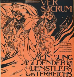 Cover voor het februarinummer 1898 van Ver Sacrum, het tijdschrift van de Art Nouveau Sezession-beweging ...