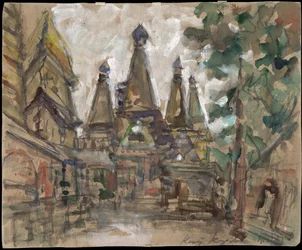 Decor voor de opera De Bruid van de Tsaar van N. Rimsky-Korsakov