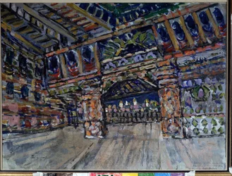 Decorontwerp voor de opera De Gouden Haan van Nikolai Rimski-Korsakov