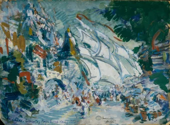 Toneelontwerp voor de opera Sadko door N. Rimsky-Korsakov, 1906