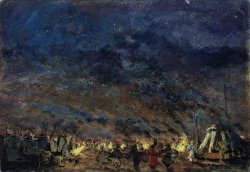 Het Polovtsische kamp. Decorontwerp voor de opera Prins Igor door A. Borodin, 1914