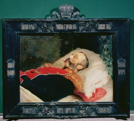 Keizer Alexander II (1818-81) op zijn sterfbed, 1881