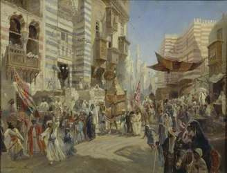 De overdracht van het heilige tapijt in Caïro, 1876