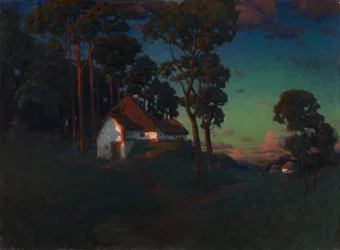 Dorp bij Zonsondergang, 1923