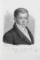 Portret van de Dichter Prins Pyotr Andreyevich Vyazemsky 1792-1878