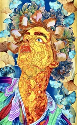 Gouden bloemenblik