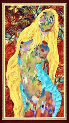 Levendige abstracte vrouw