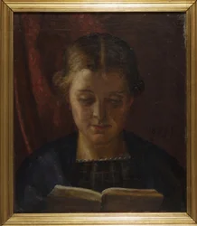 Elisabeth Zahrtmann, de zus van de kunstenaar, lezend