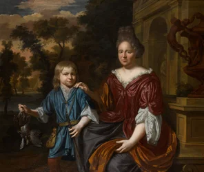 Portret van een vrouw met een jongen