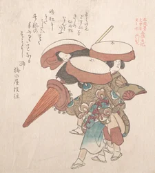 Drie dansers van Sumiyoshi of Suminoye, 19e eeuw