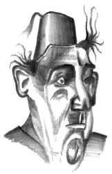 Portret met Fez-hoed