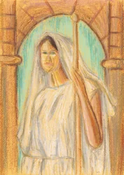Oude gesluierde vrouw