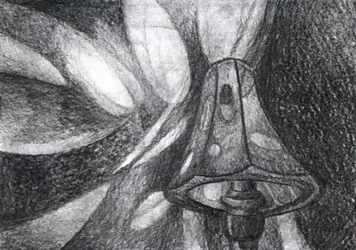 Schets van een art-nouveau-lamp