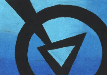 Opvallende blauwe abstracte vormen