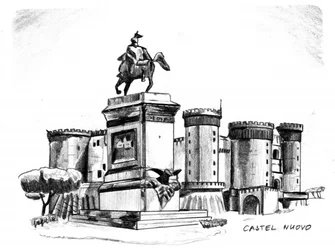 Paardenstandbeelden bij Castel Nuovo