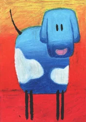 Vrolijke blauwe hond