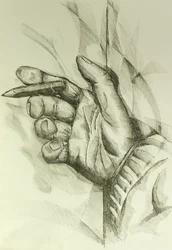 Creatieve hand met potlood