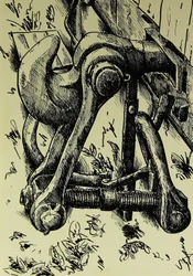 Schets van industriële haken
