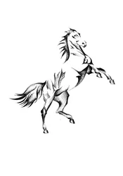 Majestueus paard op zijn achterbenen
