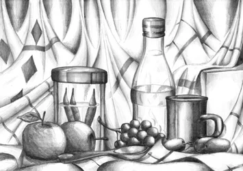Monochroom stilleven op tafel