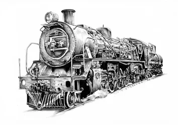Krachtige stoomlocomotief