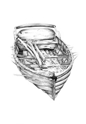 Rustieke oude roeiboot