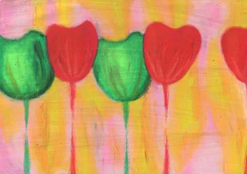 Levendige abstracte tulpen