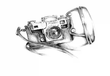 Schets van een vintage camera