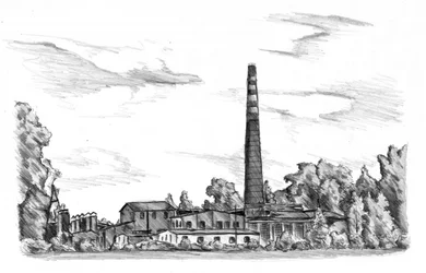 Vintage fabrieksschets