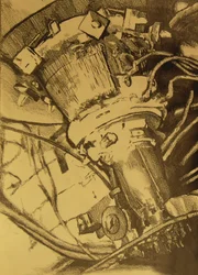 Schets van een vintage machine