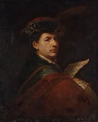 Portret van een muzikant met bladmuziek