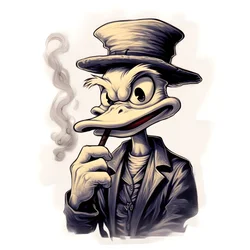 Dagobert Duck rookt een grote marihuana-joint 4