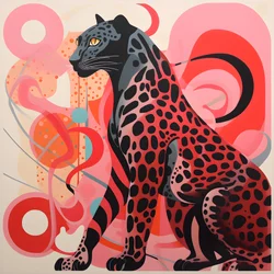 Luipaard strepen met wervelingen en linten 1