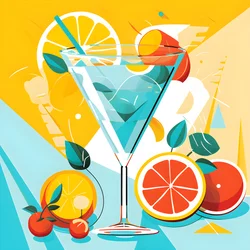 poster van citroenen, cocktails met citroenen, munt 1