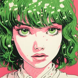 Risografie van een teder meisje 2