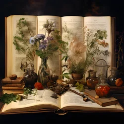 Visuele voorstellingen van theorieën over het manuscript, zoals gidsen voor plantengeneeskunde, buitenaardse talen en geraffineerde verzinsels. 4