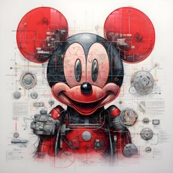 Technische tekeningen van Cyberpunk Mickey Mouse 3