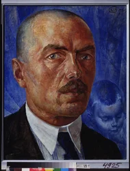 Zelfportret. Schilderij van Kuzma Sergeyevich Petrov Vodkin (1878-1939)