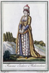 Mohammedaanse slavin - in "Encyclopédie des voyages" door J. Grasset St Sauveur, ed. Deroy, Parijs
