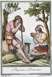 Peruaanse boeren - in "Encyclopedia of Travels" door J. Grasset St Sauveur, ed. Parijs