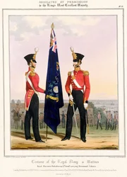 Kostuum van de Koninklijke Marine & Mariniers. Koninklijke Mariniers (Onderluitenant) 2e Lt., ca. 1832