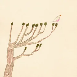 Vogel op een boom, 2023 (tekening)