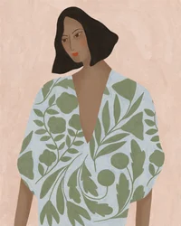 Vrouw in bloemenjurk