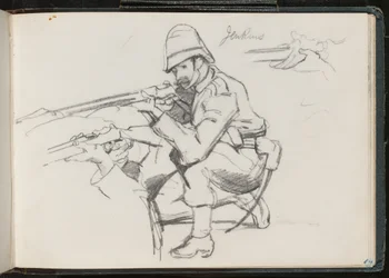 ?Jenkins? knielend om te vuren, 1879