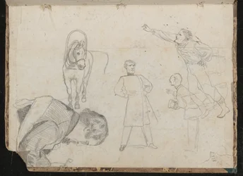Studies van een paard en man