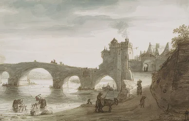 Brug over de Loire bij Amboise. 1640er