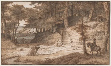 Ruiter en jager in de bossen van Doorwerth, nabij Arnhem